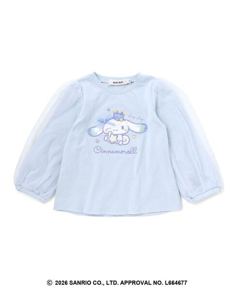 SLAP SLIP(スラップスリップ)の「シナモロールポムポムプリンフロントプリント袖チュールTシャツ(80~130cm)(Tシャツ/カットソー・キッズ・ブルー/イエロー・100cm/110cm/120cm/80cm/130cm/90cm)」の7枚目の写真