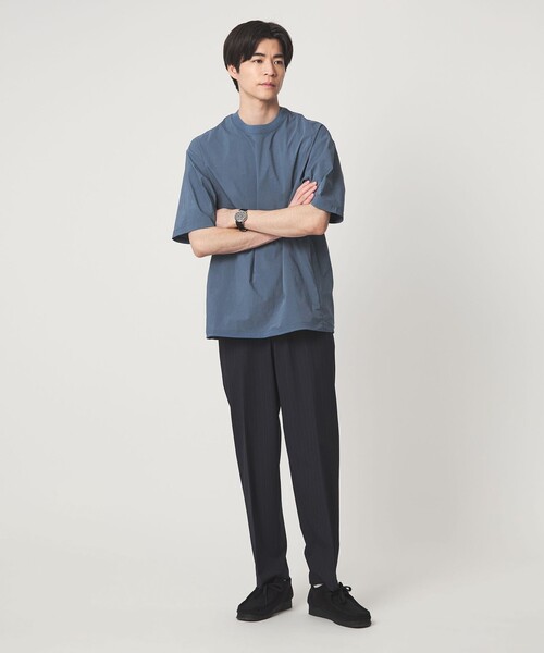 green label relaxing(グリーンレーベルリラクシング)の「WONDER CLOTH クルーネック 半袖 Tシャツ -ストレッチ・接触冷感・吸水速乾-(Tシャツ/カットソー・メンズ・ブラック/モカ/ダークグレー/ライトグレー/ロイヤルブルー・XL/L/M/S)」の21枚目の写真