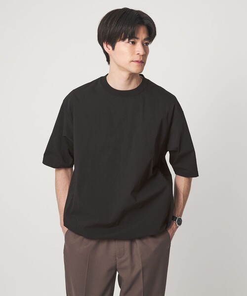 green label relaxing（グリーンレーベルリラクシング）の「WONDER CLOTH クルーネック 半袖 Tシャツ -ストレッチ・接触冷感・吸水速乾-（Tシャツ/カットソー・メンズ・ブラック/モカ/ダークグレー/ライトグレー/ロイヤルブルー・XL/L/M/S）」の16枚目の写真