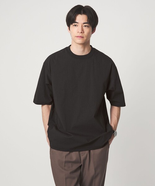 green label relaxing（グリーンレーベルリラクシング）の「WONDER CLOTH クルーネック 半袖 Tシャツ -ストレッチ・接触冷感・吸水速乾-（Tシャツ/カットソー・メンズ・ブラック/モカ/ダークグレー/ライトグレー/ロイヤルブルー・XL/L/M/S）」の17枚目の写真