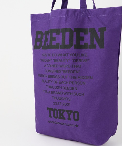 BEEDEN(ビーデン)の「BEEDEN TOTE BAG(トートバッグ・レディース・パープル/ブラック/カモフラージュ・FREE)」の6枚目の写真