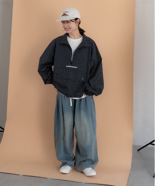 bashful base Oriental(バッシュフルベースオリエンタル)の「【bbO】チェック柄ハーフジップアノラック(その他トップス・メンズ・ブルー/ブラック/ブラック×ホワイト・MEDIUM/LARGE)」の20枚目の写真