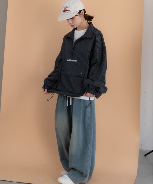 bashful base Oriental(バッシュフルベースオリエンタル)の「【bbO】チェック柄ハーフジップアノラック(その他トップス・メンズ・ブルー/ブラック/ブラック×ホワイト・MEDIUM/LARGE)」の21枚目の写真