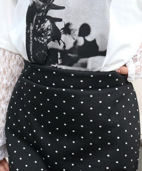 CECIL McBEE（セシルマクビー）の「ドット柄ジャガードナロースカート（スカート・レディース・ブラック/グレー・MEDIUM/LARGE）」の14枚目の写真