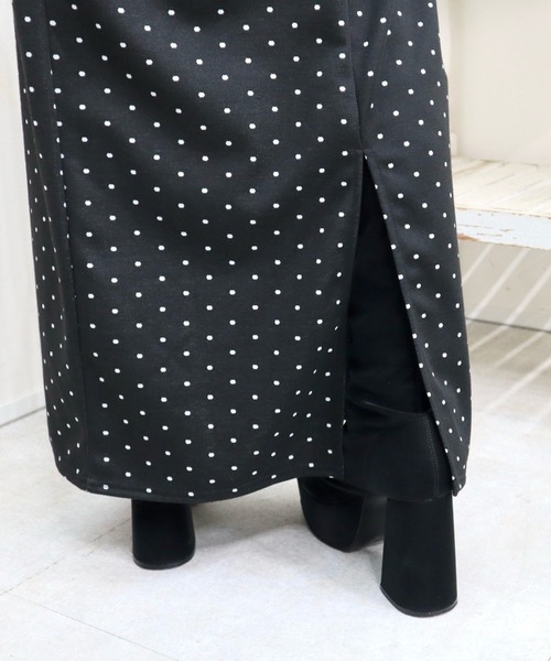 CECIL McBEE（セシルマクビー）の「ドット柄ジャガードナロースカート（スカート・レディース・ブラック/グレー・MEDIUM/LARGE）」の17枚目の写真