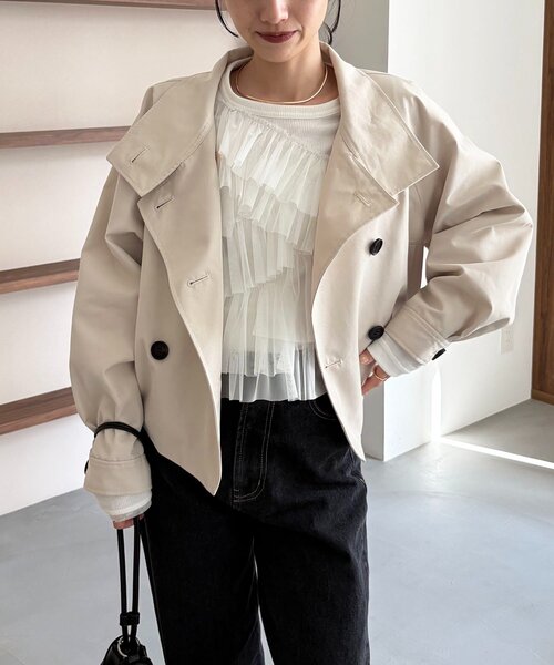 CAPRICIEUX LE'MAGE（カプリシューレマージュ）の「【kon企画】フリルドッキングロンT（Tシャツ/カットソー・レディース・グレー/ホワイト・FREE）」の18枚目の写真