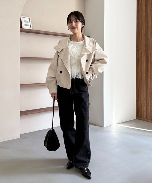 CAPRICIEUX LE'MAGE（カプリシューレマージュ）の「【kon企画】フリルドッキングロンT（Tシャツ/カットソー・レディース・グレー/ホワイト・FREE）」の19枚目の写真