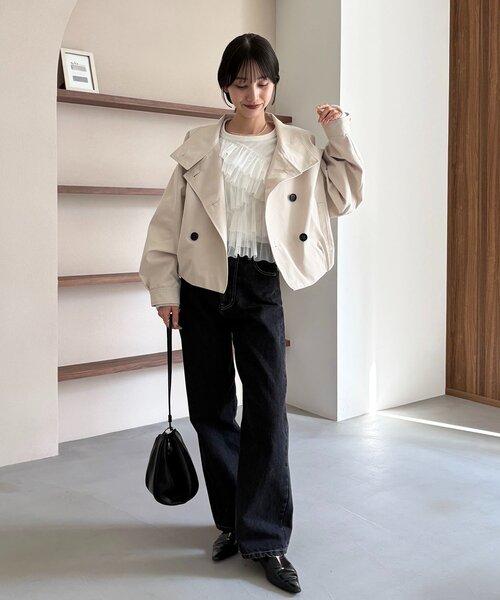 CAPRICIEUX LE'MAGE（カプリシューレマージュ）の「【kon企画】フリルドッキングロンT（Tシャツ/カットソー・レディース・グレー/ホワイト・FREE）」の20枚目の写真