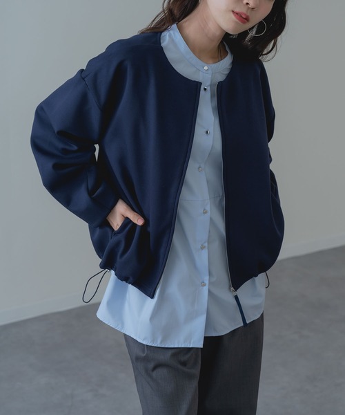 ANNA LUNA(アンナルナ)の「【ANNA LUNA】きれいめ カジュアル な ジップアップ ブルゾン(ブルゾン・レディース・グレー/ネイビー/ベージュ・MEDIUM)」の3枚目の写真