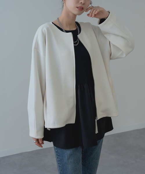 ANNA LUNA(アンナルナ)の「【ANNA LUNA】きれいめ カジュアル な ジップアップ ブルゾン(ブルゾン・レディース・グレー/ネイビー/ベージュ・MEDIUM)」の14枚目の写真