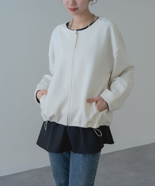 ANNA LUNA(アンナルナ)の「【ANNA LUNA】きれいめ カジュアル な ジップアップ ブルゾン(ブルゾン・レディース・グレー/ネイビー/ベージュ・MEDIUM)」の15枚目の写真