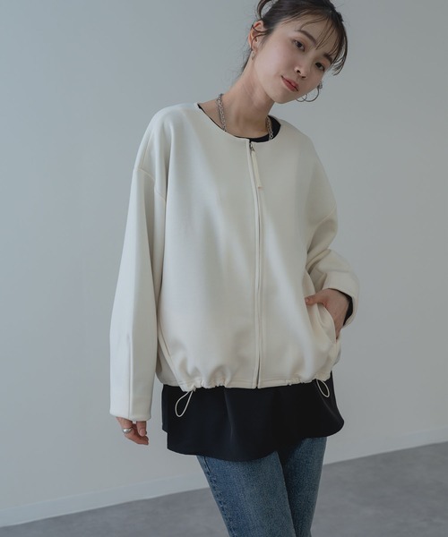 ANNA LUNA(アンナルナ)の「【ANNA LUNA】きれいめ カジュアル な ジップアップ ブルゾン(ブルゾン・レディース・グレー/ネイビー/ベージュ・MEDIUM)」の17枚目の写真