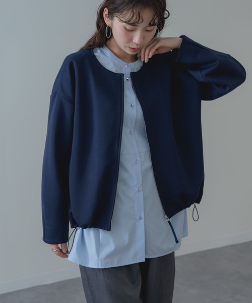 ANNA LUNA(アンナルナ)の「【ANNA LUNA】きれいめ カジュアル な ジップアップ ブルゾン(ブルゾン・レディース・グレー/ネイビー/ベージュ・MEDIUM)」の5枚目の写真