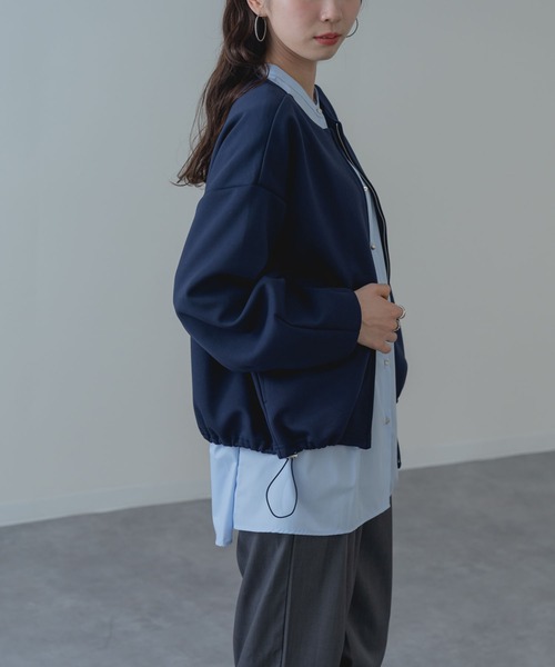 ANNA LUNA(アンナルナ)の「【ANNA LUNA】きれいめ カジュアル な ジップアップ ブルゾン(ブルゾン・レディース・グレー/ネイビー/ベージュ・MEDIUM)」の4枚目の写真