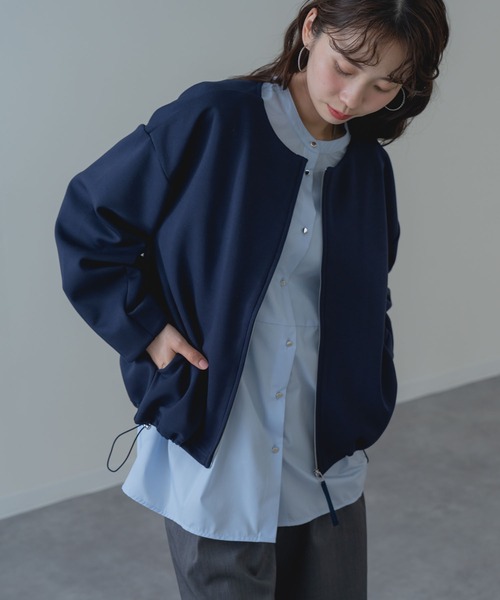 ANNA LUNA(アンナルナ)の「【ANNA LUNA】きれいめ カジュアル な ジップアップ ブルゾン(ブルゾン・レディース・グレー/ネイビー/ベージュ・MEDIUM)」の6枚目の写真