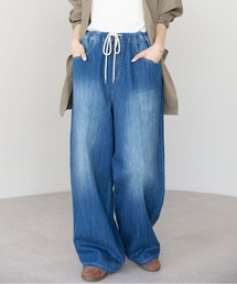 pocket（ポケット）の「【2サイズ展開】デニムイージーワイドパンツ（デニムパンツ）」