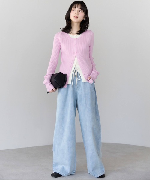 pocket（ポケット）の「【2サイズ展開】デニムイージーワイドパンツ（デニムパンツ・レディース・ブルー/ライトブルー/インディゴブルー/ホワイト・M/L）」の13枚目の写真