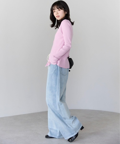 pocket（ポケット）の「【2サイズ展開】デニムイージーワイドパンツ（デニムパンツ・レディース・ブルー/ライトブルー/インディゴブルー/ホワイト・M/L）」の14枚目の写真