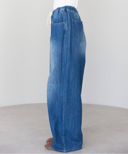 pocket（ポケット）の「【2サイズ展開】デニムイージーワイドパンツ（デニムパンツ・レディース・ブルー/ライトブルー/インディゴブルー/ホワイト・M/L）」の7枚目の写真