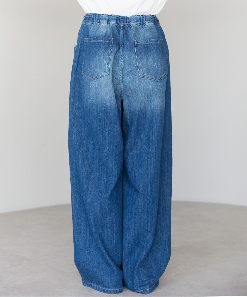 pocket（ポケット）の「【2サイズ展開】デニムイージーワイドパンツ（デニムパンツ・レディース・ブルー/ライトブルー/インディゴブルー/ホワイト・M/L）」の8枚目の写真