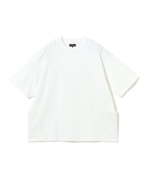 BEAMS(ビームス)の「サイドポケット Tシャツ【ワイドフィット】(Tシャツ/カットソー・メンズ・ホワイト/チャコールグレー/サックスブルー/ブラック・X-LARGE/LARGE/MEDIUM/SMALL)」の2枚目の写真