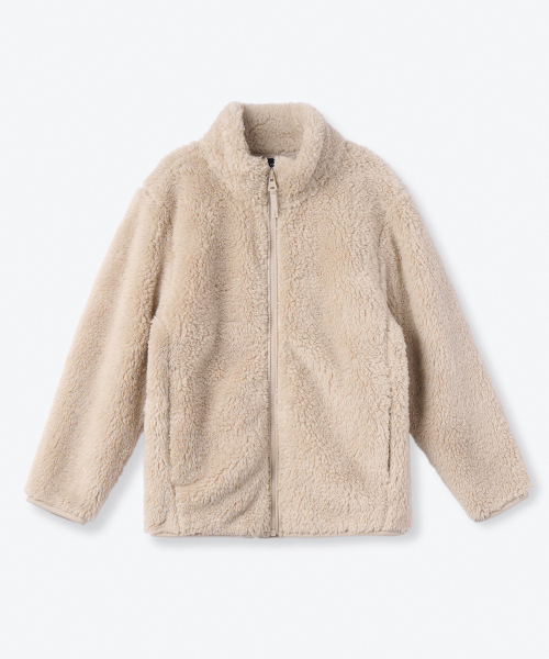 MUSINSA STANDARD KIDS（ムシンサスタンダードキッズ）の「シャギーフリースジップアップジャケット[ライトベージュ]（ブルゾン・レディース・その他・100/120/130/140/160/150/110）」の2枚目の写真