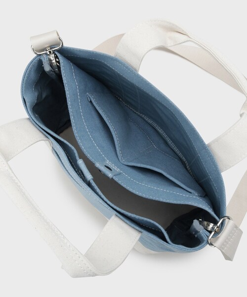 OPAQUE.CLIP（オペークドットクリップ）の「2WAYバイカラー帆布ミドルトート（トートバッグ・レディース・チャコールグレー/サックスブルー系/ベージュ・00）」の20枚目の写真