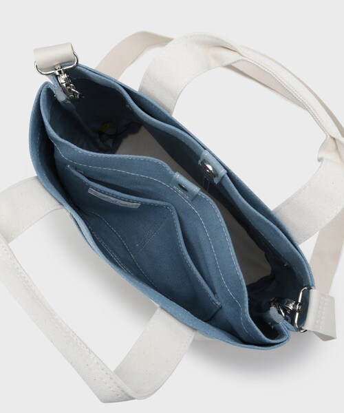 OPAQUE.CLIP（オペークドットクリップ）の「2WAYバイカラー帆布ミドルトート（トートバッグ・レディース・チャコールグレー/サックスブルー系/ベージュ・00）」の21枚目の写真