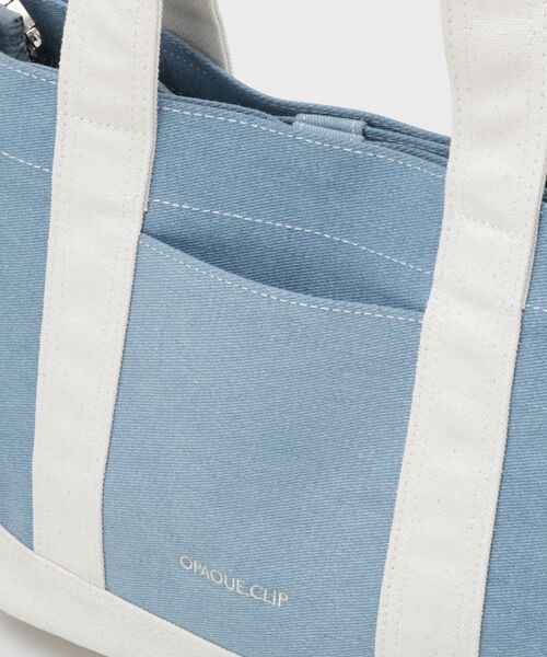 OPAQUE.CLIP（オペークドットクリップ）の「2WAYバイカラー帆布ミドルトート（トートバッグ・レディース・チャコールグレー/サックスブルー系/ベージュ・00）」の22枚目の写真