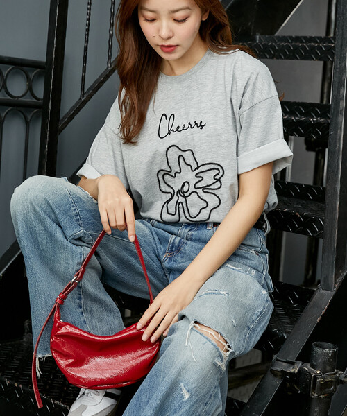 PUBLUX(パブリュクス)の「PUBLUX/パブリュクス <機能性素材>LOVE POP STUDIO コード フラワー Tシャツ 限定展開(Tシャツ/カットソー・メンズ・グレー/ホワイト/ネイビー・L/M/S)」の7枚目の写真