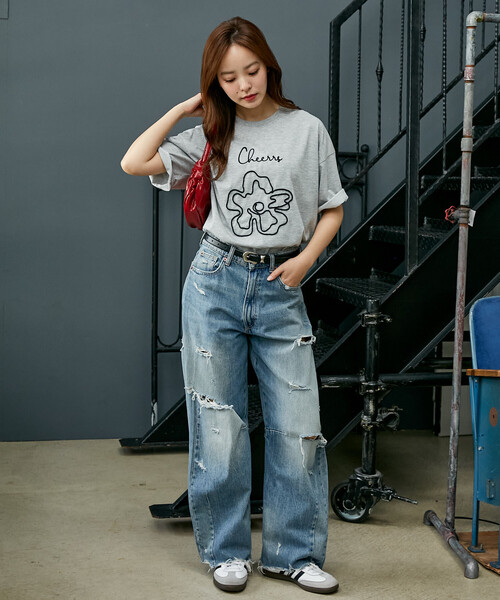PUBLUX(パブリュクス)の「PUBLUX/パブリュクス <機能性素材>LOVE POP STUDIO コード フラワー Tシャツ 限定展開(Tシャツ/カットソー・メンズ・グレー/ホワイト/ネイビー・L/M/S)」の10枚目の写真