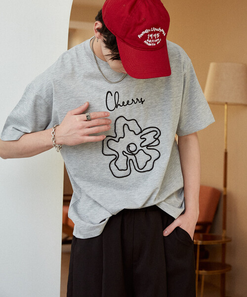 PUBLUX(パブリュクス)の「PUBLUX/パブリュクス <機能性素材>LOVE POP STUDIO コード フラワー Tシャツ 限定展開(Tシャツ/カットソー・メンズ・グレー/ホワイト/ネイビー・L/M/S)」の12枚目の写真