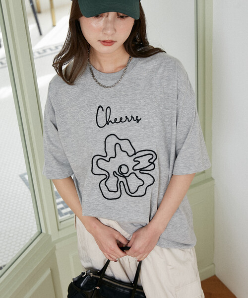 PUBLUX(パブリュクス)の「PUBLUX/パブリュクス <機能性素材>LOVE POP STUDIO コード フラワー Tシャツ 限定展開(Tシャツ/カットソー・メンズ・グレー/ホワイト/ネイビー・L/M/S)」の13枚目の写真
