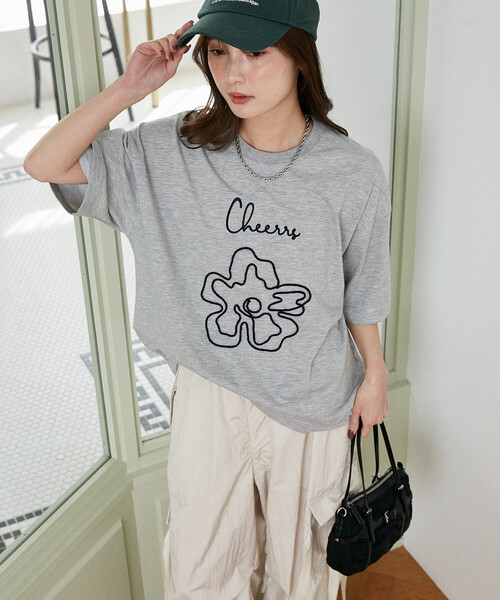PUBLUX(パブリュクス)の「PUBLUX/パブリュクス <機能性素材>LOVE POP STUDIO コード フラワー Tシャツ 限定展開(Tシャツ/カットソー・メンズ・グレー/ホワイト/ネイビー・L/M/S)」の14枚目の写真