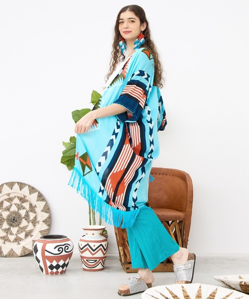 チャイハネ（チャイハネ）の「【チャイハネ】ララランUVロングカーディガン（カーディガン/ボレロ・レディース・ブラック/ホワイト/イエロー/オレンジ/ターコイズブルー・FREE）」の22枚目の写真