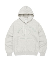 [GISELLEジゼル着用] WOMEN'S LILY APPLIQUE OVERFIT HOODED ZIP-UP