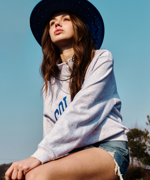 ERER(エルエル)の「Cropped Half Zip-up Colorado Sweatshirt Melange Gray(スウェット・レディース・ライトグレー・F)」の8枚目の写真