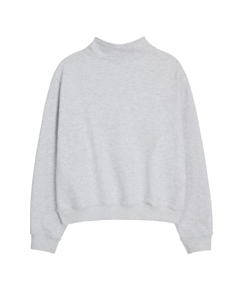 ERER(エルエル)の「Cropped Half Zip-up Colorado Sweatshirt Melange Gray(スウェット・レディース・ライトグレー・F)」の2枚目の写真
