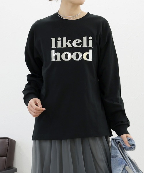 Aletta vita(アレッタビータ)の「T/C天竺ミラーロゴ長袖カットソー(Tシャツ/カットソー・レディース・ブラック・FREE)」の1枚目の写真