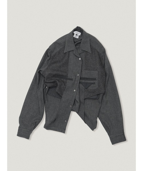 elephant TRIBAL fabrics(エレファントトライバルファブリックス)の「elephant TRIBAL fabrics Inside Out Open Collar Shirt【Herringbone】(シャツ/ブラウス・メンズ・グレー・2/1)」の2枚目の写真