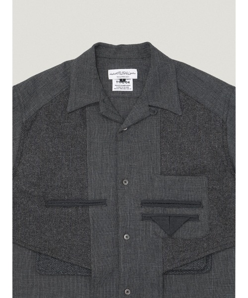 elephant TRIBAL fabrics(エレファントトライバルファブリックス)の「elephant TRIBAL fabrics Inside Out Open Collar Shirt【Herringbone】(シャツ/ブラウス・メンズ・グレー・2/1)」の3枚目の写真