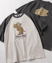 【71】【TOM&JERRY/トムとジェリー】ユーズドライク クルーネックTシャツ/バックプリント/ユニセックス/レディース/メンズ