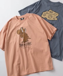 【71】【TOM&JERRY/トムとジェリー】ユーズドライク クルーネックTシャツ/バックプリント/ユニセックス/レディース/メンズ