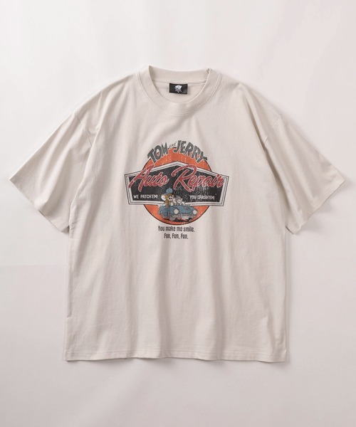 Tom＆Jerry（トムアンドジェリー）の「【71】【TOM＆JERRY/トムとジェリー】ユーズドライク クルーネックTシャツ/バックプリント/ユニセックス/レディース/メンズ（Tシャツ/カットソー・レディース・グレー系/アイボリー系2/アイボリー系1/グレー系1/グレー系2/ピンク/ブルーグレー/アイボリー系・M/XL/L）」の19枚目の写真