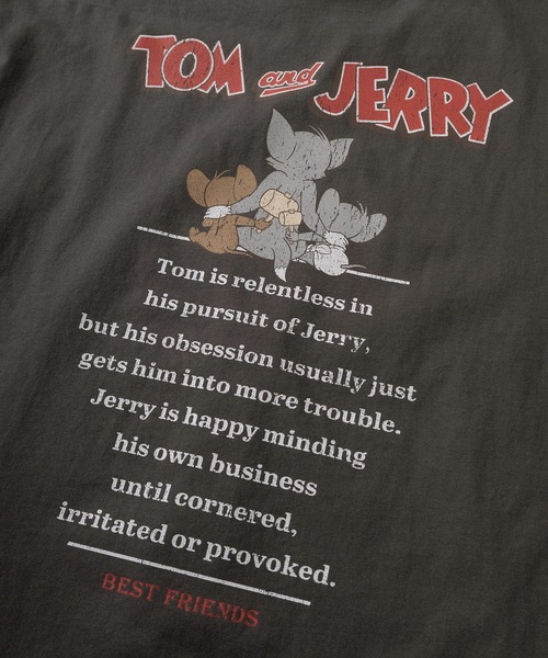 Tom＆Jerry（トムアンドジェリー）の「【71】【TOM＆JERRY/トムとジェリー】ユーズドライク クルーネックTシャツ/バックプリント/ユニセックス/レディース/メンズ（Tシャツ/カットソー・レディース・グレー系/アイボリー系2/アイボリー系1/グレー系1/グレー系2/ピンク/ブルーグレー/アイボリー系・M/XL/L）」の13枚目の写真