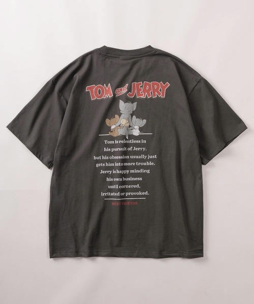 Tom＆Jerry（トムアンドジェリー）の「【71】【TOM＆JERRY/トムとジェリー】ユーズドライク クルーネックTシャツ/バックプリント/ユニセックス/レディース/メンズ（Tシャツ/カットソー・レディース・グレー系/アイボリー系2/アイボリー系1/グレー系1/グレー系2/ピンク/ブルーグレー/アイボリー系・M/XL/L）」の11枚目の写真