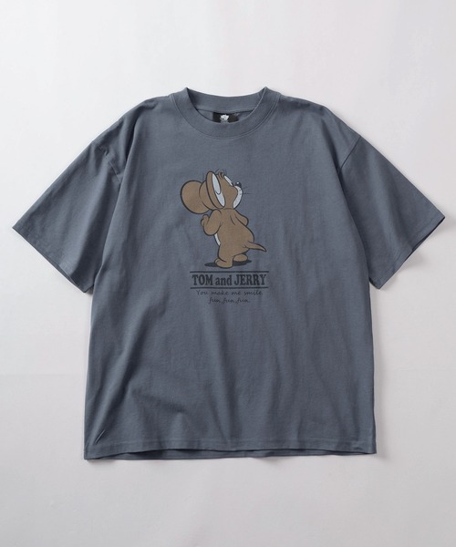 Tom＆Jerry（トムアンドジェリー）の「【71】【TOM＆JERRY/トムとジェリー】ユーズドライク クルーネックTシャツ/バックプリント/ユニセックス/レディース/メンズ（Tシャツ/カットソー・レディース・グレー系/アイボリー系2/アイボリー系1/グレー系1/グレー系2/ピンク/ブルーグレー/アイボリー系・M/XL/L）」の15枚目の写真