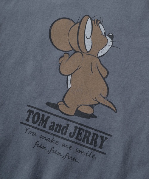Tom＆Jerry（トムアンドジェリー）の「【71】【TOM＆JERRY/トムとジェリー】ユーズドライク クルーネックTシャツ/バックプリント/ユニセックス/レディース/メンズ（Tシャツ/カットソー・レディース・グレー系/アイボリー系2/アイボリー系1/グレー系1/グレー系2/ピンク/ブルーグレー/アイボリー系・M/XL/L）」の17枚目の写真