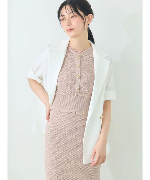 TONAL(トーナル)の「マルチセットダブルハーフスリーブジャケット(テーラードジャケット・レディース・ライトグレー/オフホワイト/ネイビー/ブラウン・MEDIUM)」の9枚目の写真