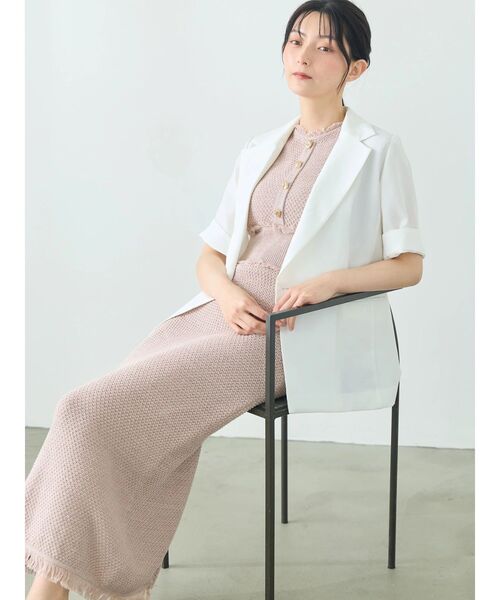 TONAL(トーナル)の「マルチセットダブルハーフスリーブジャケット(テーラードジャケット・レディース・ライトグレー/オフホワイト/ネイビー/ブラウン・MEDIUM)」の11枚目の写真